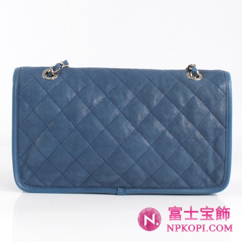 シャネル CHANEL マトラッセライン ソフトキャビアスキン ショルダーバッグ ブルー＆シルバー A66801AAAZQ 【2012年新作】